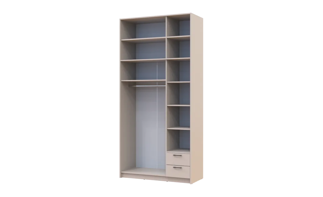 Šatní skříň Doros Rondy s s vysokým nástavcem a zrcadlem Kašmír 3 dvere 121x52x260 (80738486)