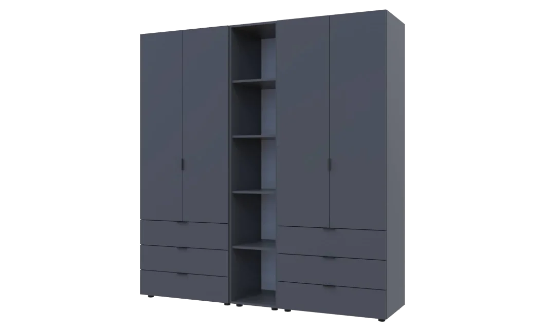 Set Doros Gelar s regálem Grafit 2+2 dveře 193,2 × 49,5 × 203,4 (42005056)