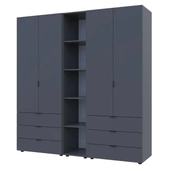 Set Doros Gelar s regálem Grafit 2+2 dveře 193,2 × 49,5 × 203,4 (42005056)