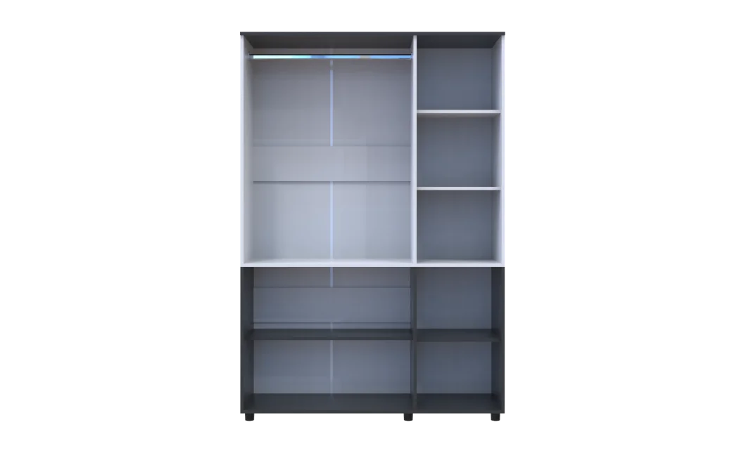 Skříň na oblečení Doros Thorn Antracit/Bílá 3 DTD tyč 135х51.6х200 (44900515)