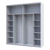 Šatní skříň Doros G-Caiser Bílá / Grafit vložka Beton 2 DTD / 5 části 220×60×240 (44900281)