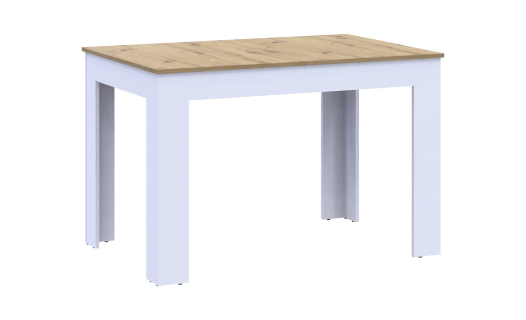 Jídelní stůl Doros Flint Bílý/Dub Artisan 120/170x80x78 (41510130)