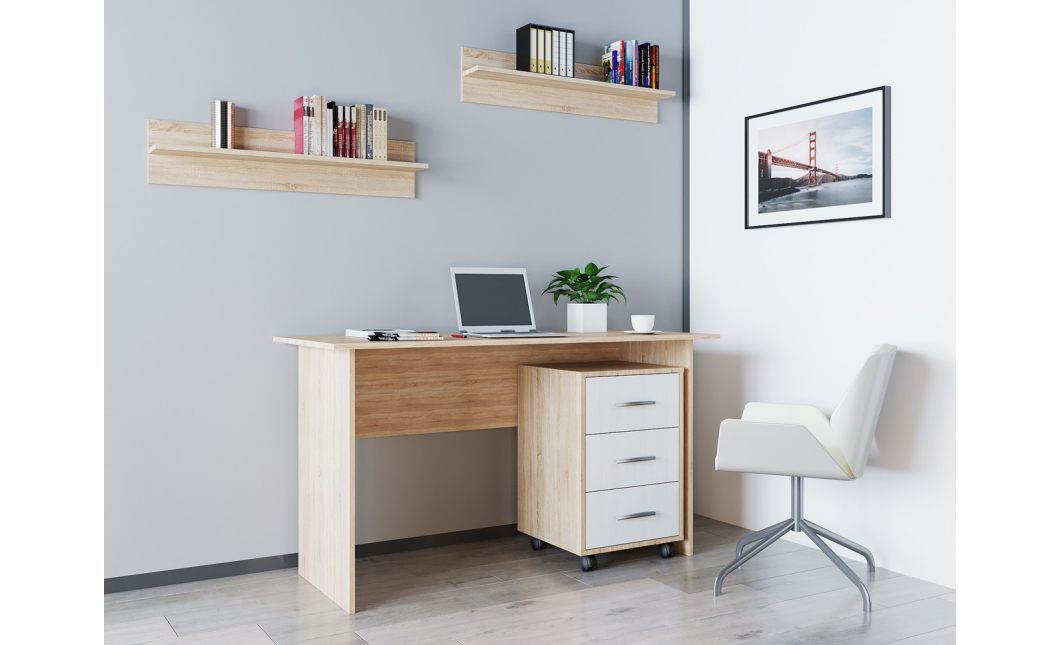 Kancelářský stůl Doros T3 Dub Sonoma / Bílý 120 × 60 × 78 (44900060)