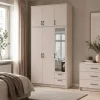 Šatní skříň Doros Rondy s s vysokým nástavcem a zrcadlem Kašmír 3 dvere 121x52x260 (80738486)