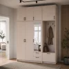 Šatní skříň Doros Rondi s věšákem, zrcadlem a vysokým nástavcem Kašmír 3 dvere 181x52x260 (42005407)