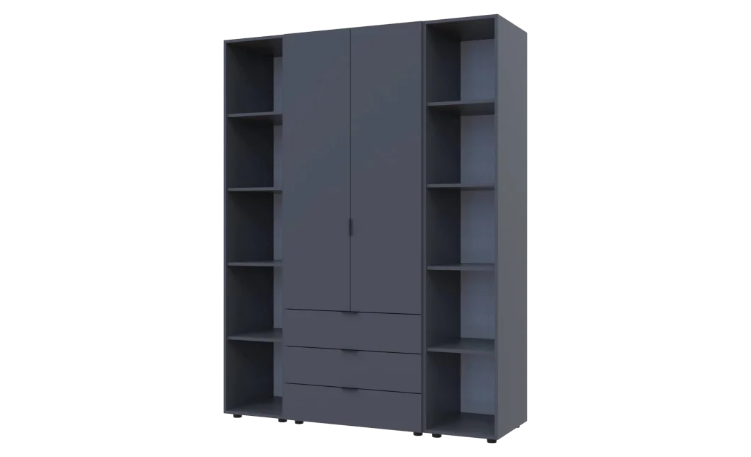 Set Doros Gelar se 2 regálů Grafit 2 dveře 153,9×49,5×203,4 (42005055)