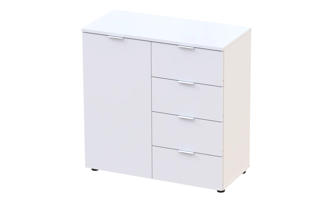 Komoda Doros Ron 1 1 dveře 4 zásuvky Bílý 80 × 38 × 81 (41516005)