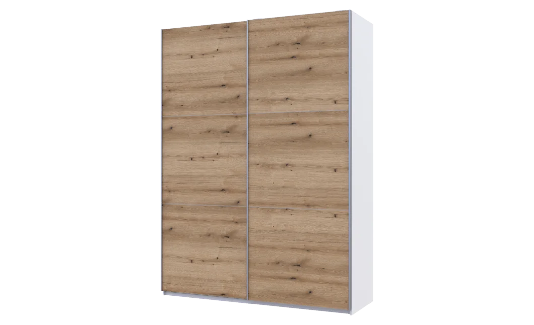 Skříň s posuvnými dveřmi Doros G-Caiser Bílá / Dub Evok 2 DTD / 3 části 180x60x240 (42005020)