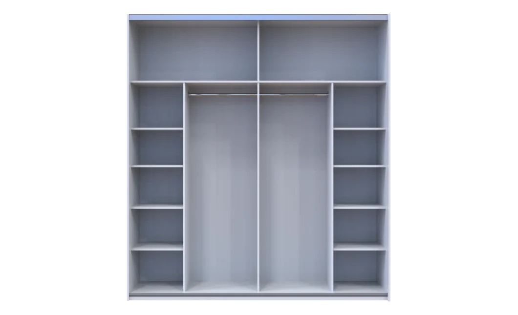 Šatní skříň Doros G-Caiser Bílá / Bílá vložka Dub Evok 2 DTD / 5 části 220×60×240 (44900283)