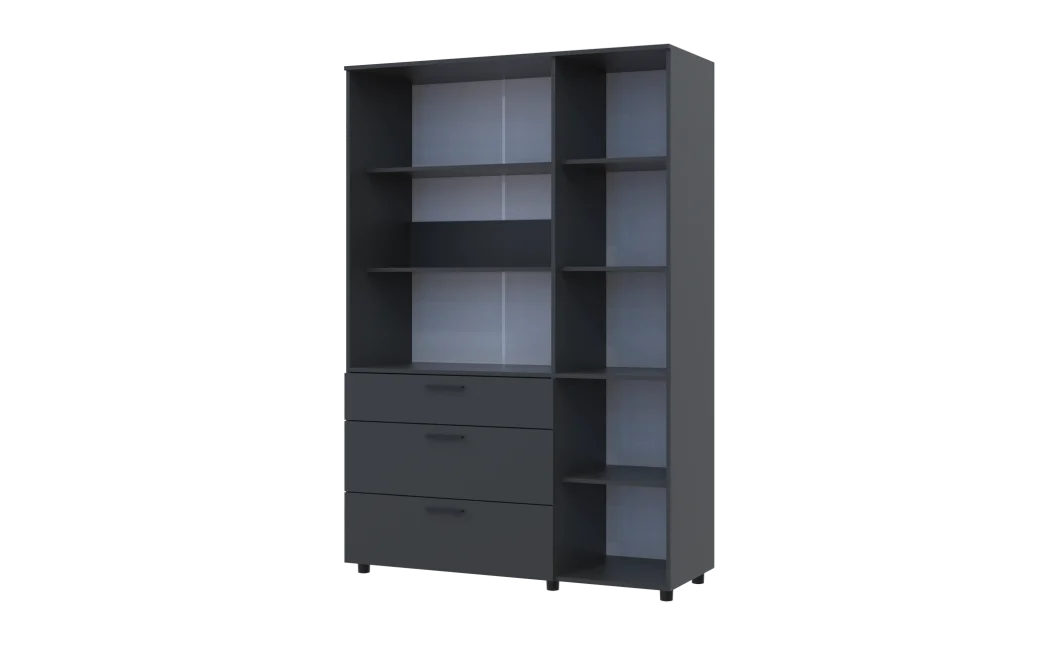 Skříň na oblečení Doros Thorn Antracit 3 DTD/3Š police 135х51.6х200 (44900494)