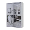 Šatní skříň Doros City Light Borovice Natti 2 zrcadla 150×60×225 (80736514)