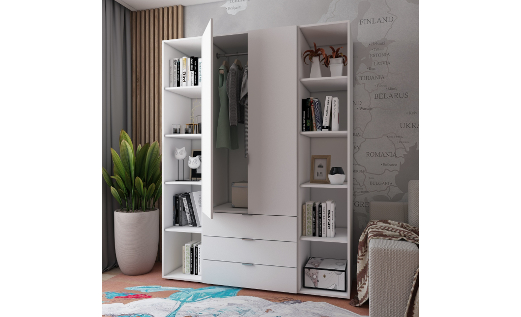 Set Doros Gelar se 2 regálů Bílý 2 dveře 153,9×49,5×203,4 (42005030)