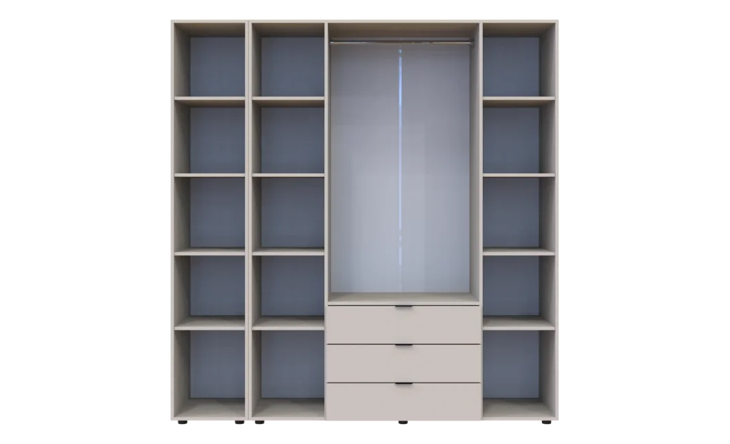 Skříň na oblečení Doros Gelar Kašmír 4 dveře/zrcadlo 194 × 49,5 × 203,4 (80737659)