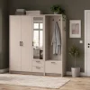 Šatní skříň Doros Rondi s věšákem a zrcadlem Kašmír 3 dvere 181x52x195 (42005401)