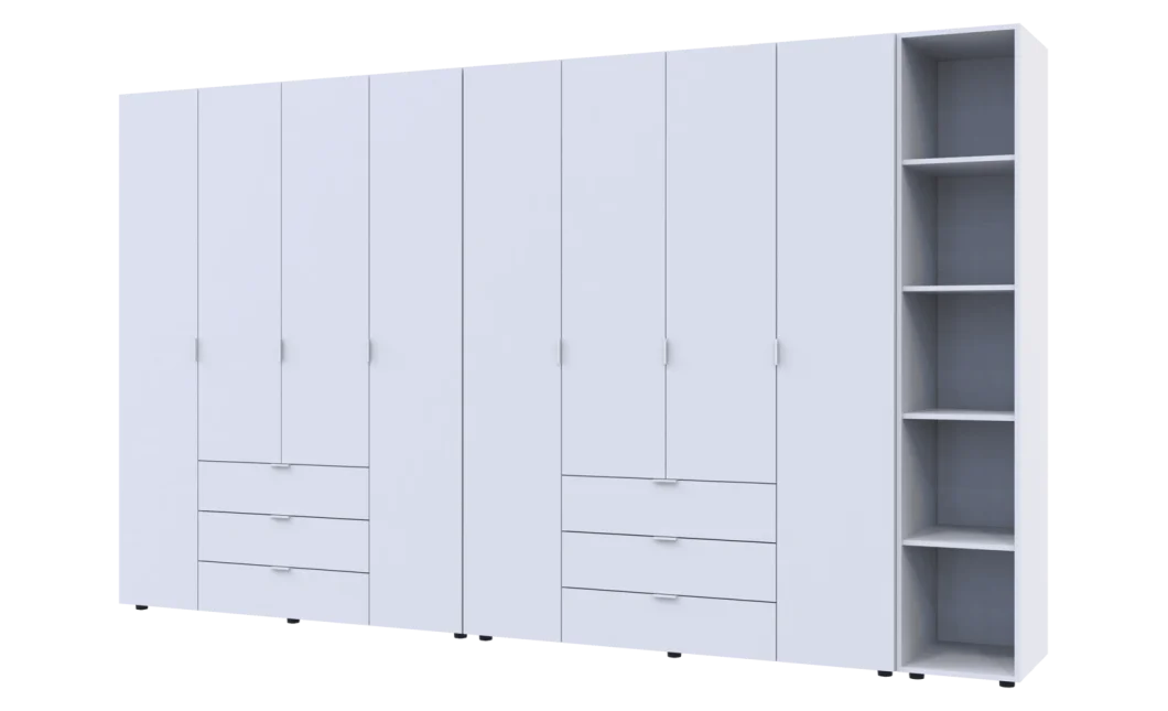 Set Doros Gelar s regálem Bílý 4+4 dveře 348,2×49,5×203,4 (42005040)