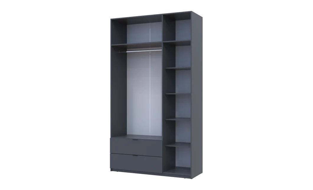 Šatní skříň Lukas Grafit/Grafit 3 dveře 135x50x240 (80737801)