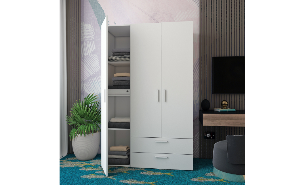 Skříň na oblečení Doros Ektor Bílý 3 dveře 116×49,5×180 (80737076)