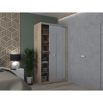 Šatní skříň Doros City Light Dub Sonoma 2 zrcadla 120×45×225 (44900068)