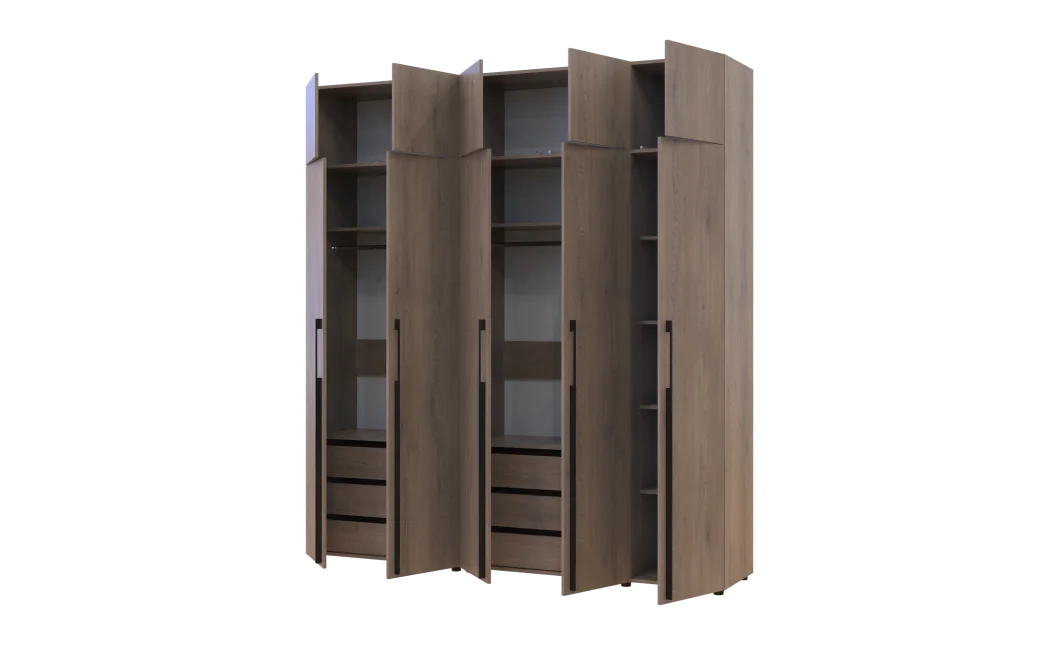Kleiderschrank mit Schubladen und Aufsatzschrank Doros Kasper Cremona Cannolo 2+3 LTD 225 × 50 × 245 cm (42005555)