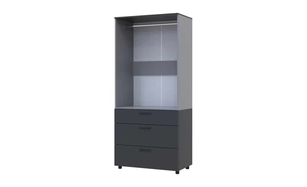 Skříň na oblečení Doros Thorn Antracit/Šedá 2 DTD/3Š tyč 90х51.6х200 (44900473)