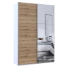 Skříň s posuvnými dveřmi Doros G-Caiser Bílá Dub Evok 1 DTD / 1 zrcadlo 160x60x240 (42005071)