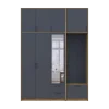 Šatní skříň Doros Rondi s věšákem, zrcadlem a vysokým nástavcem Dub Artisan / Grafit, 3 dvere 181×52×260 (42005291)