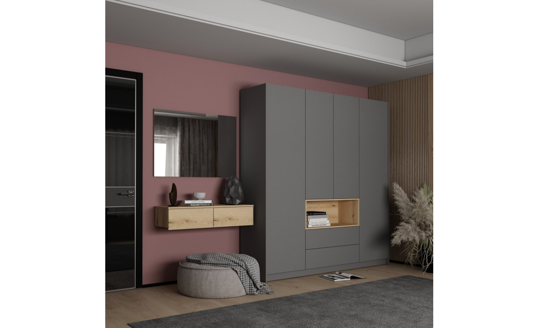 Toaletní stolek Doros Levia Dub Evok 2 zásuvky 100x32x22 (41516095)