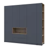 Šatní skříň s výklenkem a regálem Doros Dale Antracit/Dub Evok 4 dveře 234×52×220 (42005339)