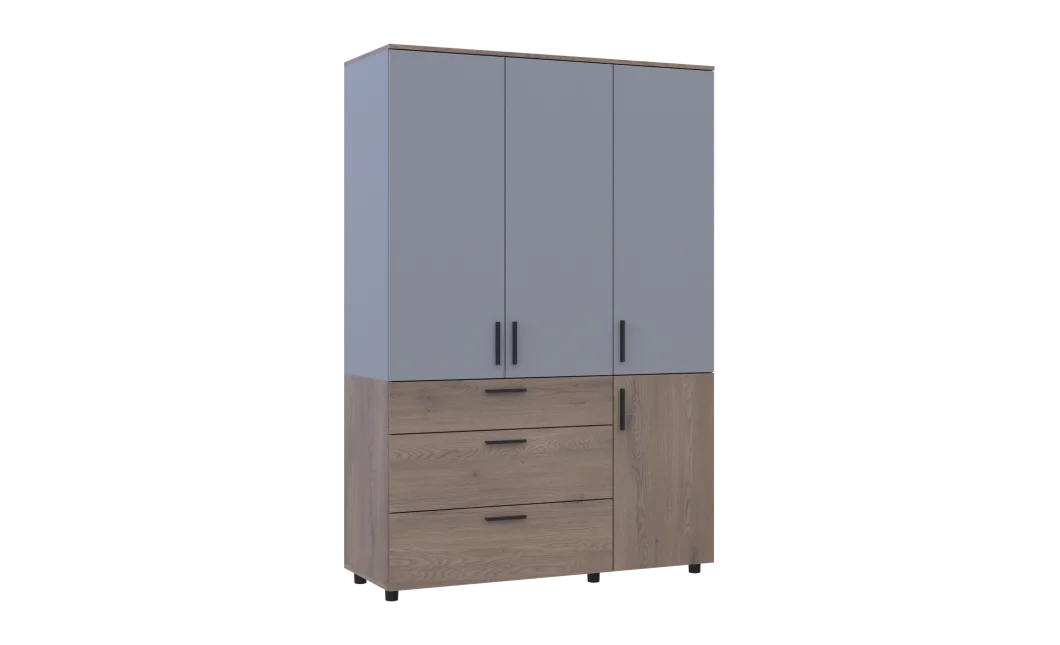 Skříň na oblečení Doros Thorn Cremona Cannolo/Šedá 3 DTD/3Š tyč 135х51.6х200 (44900505)