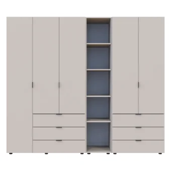 Skříň na oblečení Doros Gelar s regálem Kašmír 2+3 dveře 231,9 × 49,5 × 203,4 (80737650)