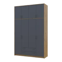 Šatní skříň Doros Rondy s vysokou antresolou Dub Artisan/Grafit 4 dvere 160×52×260 (42005188)
