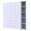 Set Doros Gelar s regálem Bílý 4 dveře 193,2×49,5×203,4 (42005038)