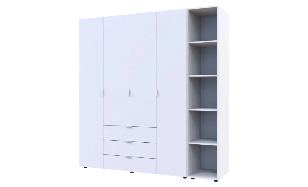 Set Doros Gelar s regálem Bílý 4 dveře 193,2×49,5×203,4 (42005038)