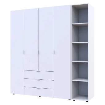 Set Doros Gelar s regálem Bílý 4 dveře 193,2×49,5×203,4 (42005038)