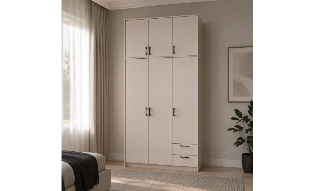 Šatní skříň Doros Rondy s s vysokým nástavcem Kašmír 3 dvere 121x52x260 (80738485)