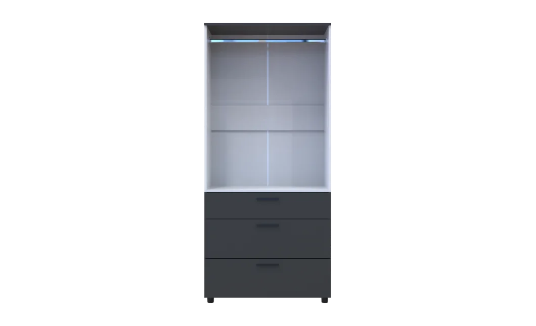 Skříň na oblečení Doros Thorn Antracit/Bílá 2 DTD/3Š tyč 90х51.6х200 (44900469)
