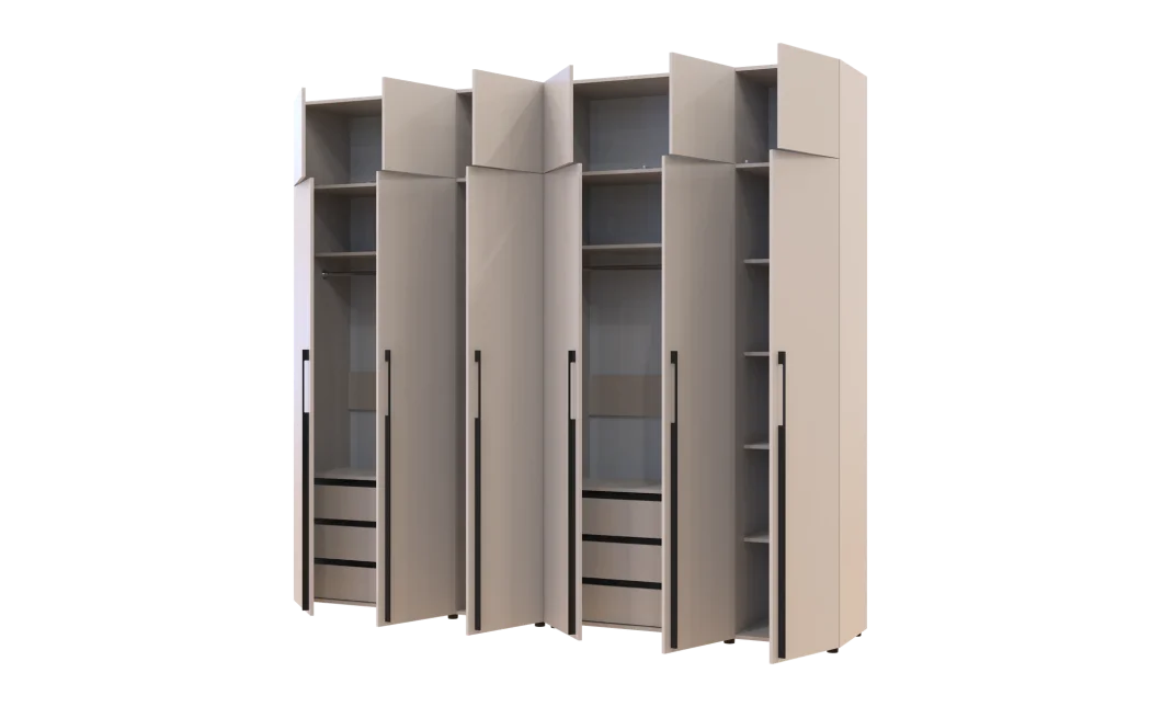 Kleiderschrank mit Schubladen und Aufsatzschrank Doros Kasper Kaschmir 3+3 LTD 270 × 50 × 245 cm (42005578)