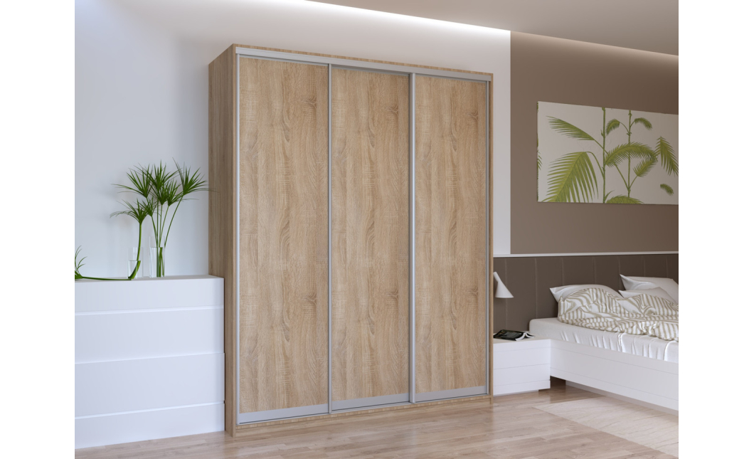 Šatní skříň Doros City Light Dub Sonoma 3 DTD 180×60×225 (42002003)