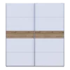 Šatní skříň Doros G-Caiser Bílá / Bílá vložka Dub Evok 2 DTD / 5 části 220×60×240 (44900283)