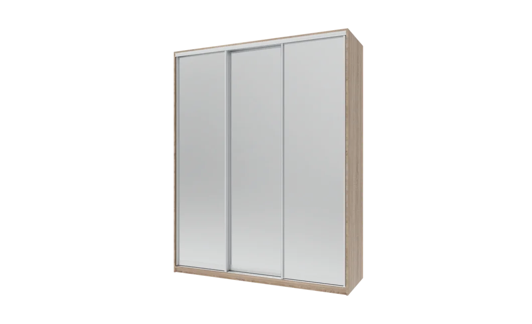 Šatní skříň Doros City Light Dub Sonoma 3 zrcadla 180×60×225 (42002057)