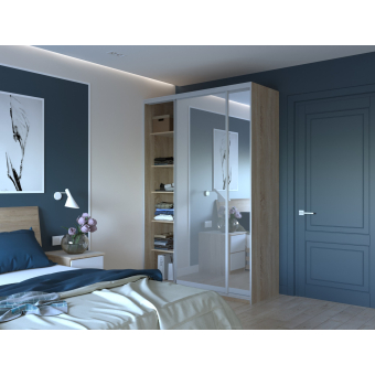 Šatní skříň Doros City Light Dub Sonoma 2 zrcadla 150×60×225 (44900073)