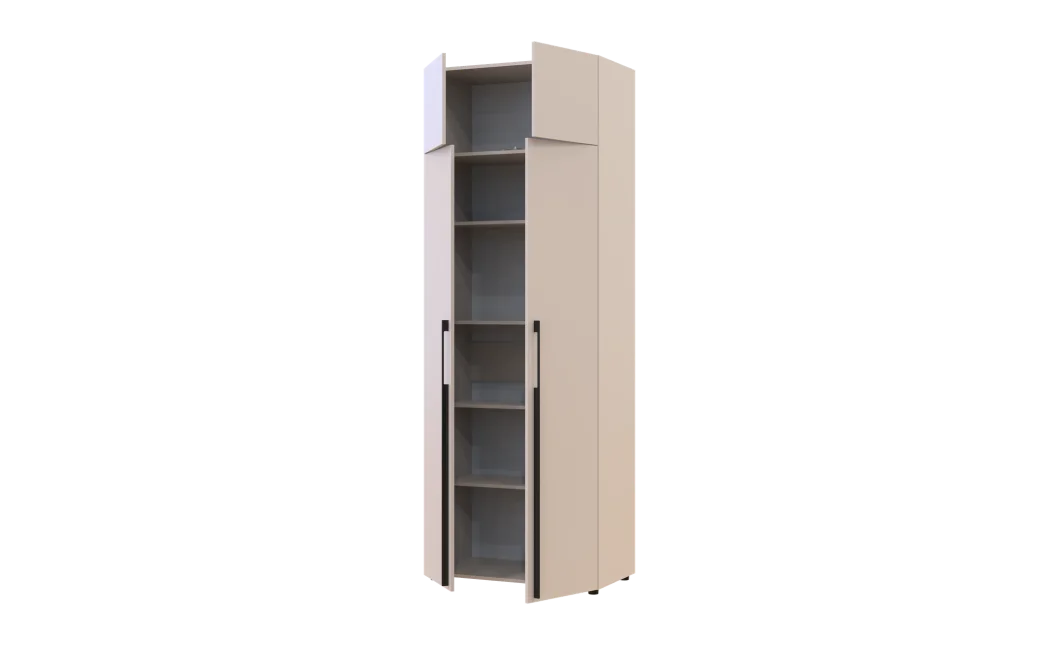 Kleiderschrank mit Regalen und Aufsatzschrank Doros Kasper Kaschmir 2 LTD 90 × 50 × 245 cm (42005536)