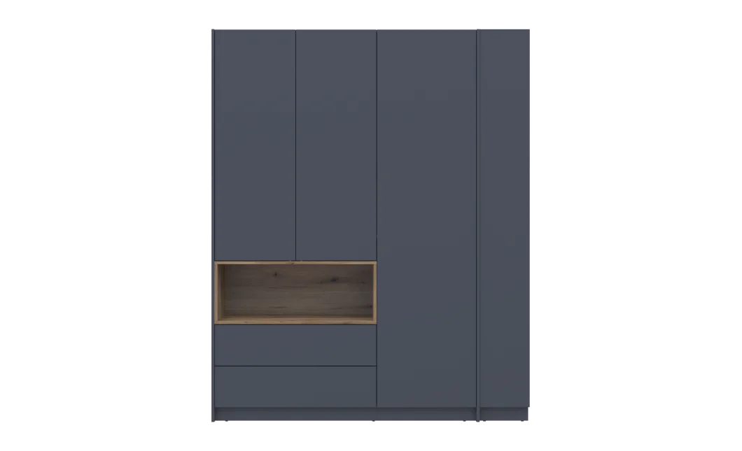 Šatní skříň s výklenkem a regálem Doros Dale Antracit/Dub Evok 3 dveře 178×52×220 (42005338)