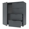 Komoda Doros Ron 1 1 dveře 4 zásuvky Grafit 80 × 38 × 81 (41516006)