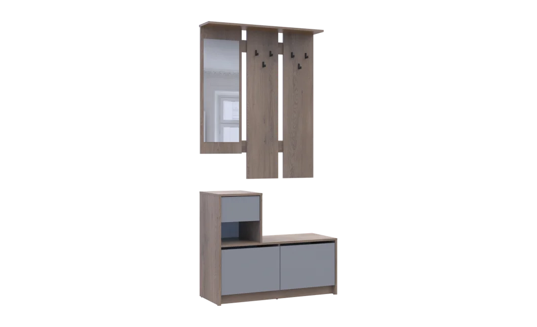 Předsíň Bela Cremona Cannolo/Šedá 1 DTD / 1 zrcadlo 100×40×210 (44900413)