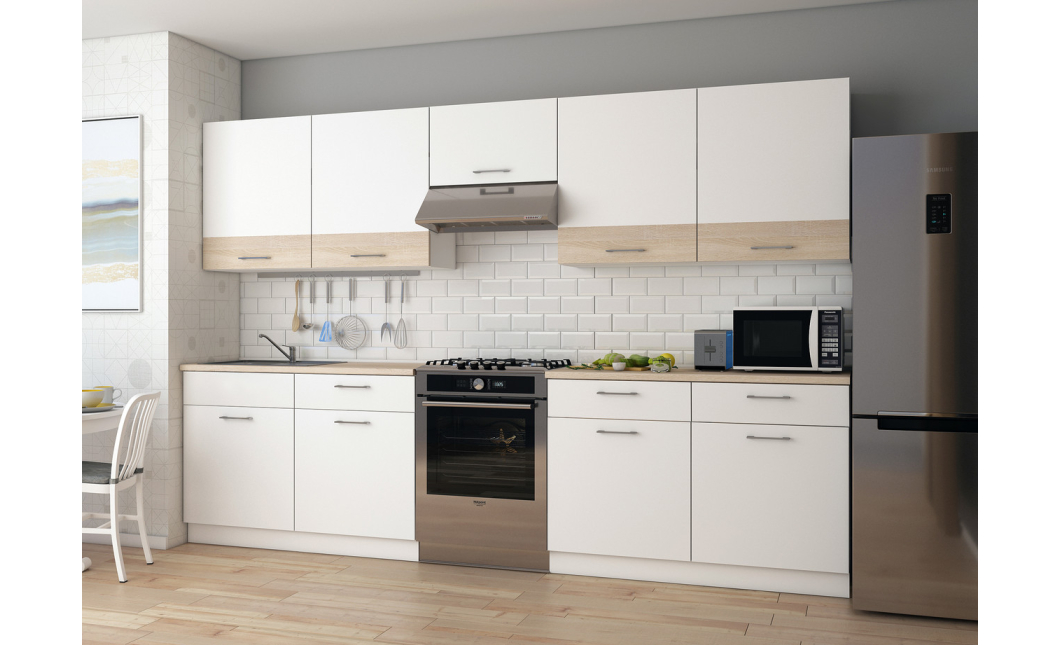 Kuchyně Lea Doros Bílá/Dub Sonoma DTD 300×60×250 (81000008)