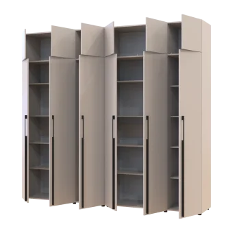Kleiderschrank mit Regalen und Aufsatzschrank Doros Kasper Kaschmir 3+3 LTD 270 × 50 × 245 cm (42005576)