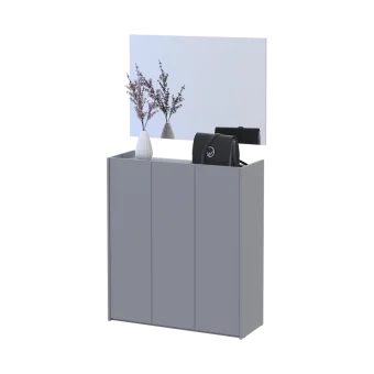 Botník se zrcadlem Doros Kassel Šedý 3 DTD 97×40×110 (42005509)