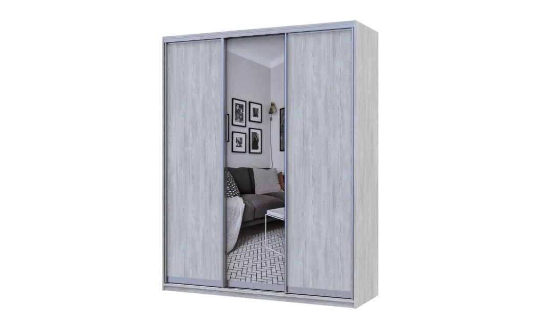 Šatní skříň Doros City Light Borovice Natti 2 DTD / 1 zrcadlo 180×60×225 (80736522)