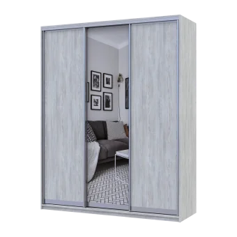 Šatní skříň Doros City Light Borovice Natti 2 DTD / 1 zrcadlo 180×60×225 (80736522)